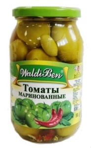 Томаты маринованные 830г зеленые ст/б Валдибен