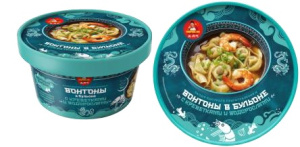 Лапша Товарищ Ван С вонтонами в бульоне с креветками и водорослями 95гр 1/12