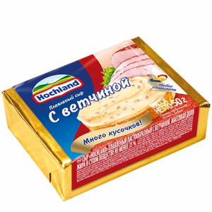 Сыр плавл. с ветчиной (блочки) 50гр Hochland(36/1)