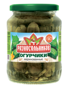 Огурчики маринов. ТМ Разносольников 680гр ГОСТ 1/8