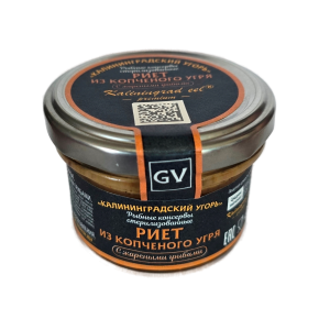 Риет из копчёного угря с жареными грибами 80гр