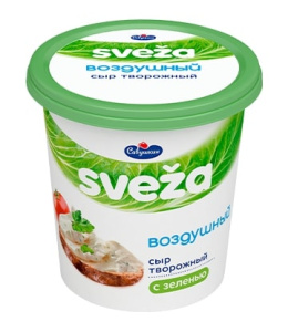 Сыр творожный Воздушный с зеленью 60% 150г Савушкин
