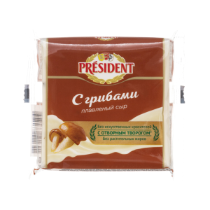 Сыр плав. ломтевой с грибами 40% 150г *15шт Президент