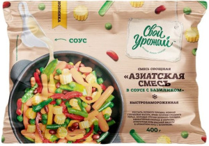 Смесь овощная Азиатская в соусе с базиликом 400гр Свой Урожай (20\1)