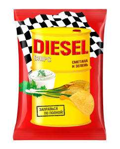 Чипсы картофельные TurboDiesel со вкусом сметаны и зелени 75г.