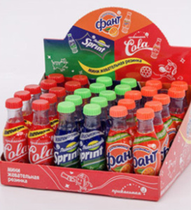 Мини жевательная резинка в бутылочках Ассорти 7г*12бл*30шт