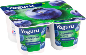 Йогурт YOGURU Черника 2,5% стакан 125гр