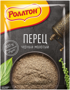 Перец черный молотый 25г "Роллтон"