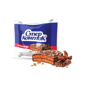 Печенье-сэндвич "Супер-контик" шоколадный вкус 50г (Р)