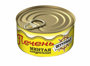 Печень минтая натуральный (куски) 120гр ключ Круг (1/12)