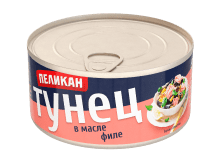 Тунец филе в масле 185 гр Пеликан (24 банки) ключ