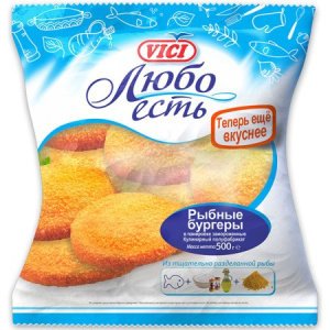 Бургеры из фарша рыбного в панир. обж. зам. 500гр Vici 1/7