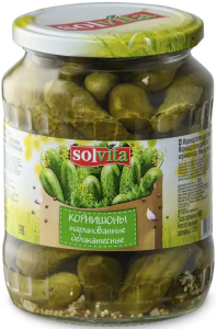 Корнишоны "Solvita" марин.делик. (3-6см)680 гр Еко