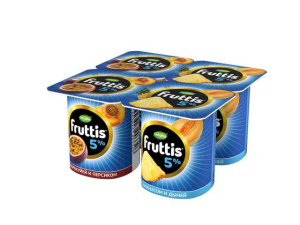 Йогурт FRUTTIS Слив.Лаком.перс-марак/ананас-дыня 5% 4*115г(24/4)