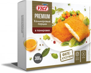 Кальмар кусочки филе обжар. в панир. Premium 300гр Vici 1/10