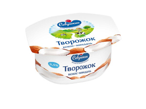 Паста твор. десерт.кокос/миндаль 3,5% пс/с 120г Савушкин(8/1)