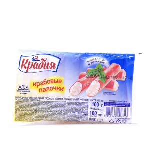 Палочки крабовые "Крабия"  имитация (100 гр) 60 шт уп