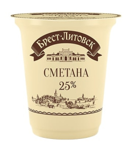 Сметана Брест-Литовск 25%  300г Савушкин пс/с (1/12)