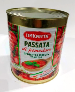 Пассата протёртая мякоть томатов Пиканта ж/б 3кг 1/2