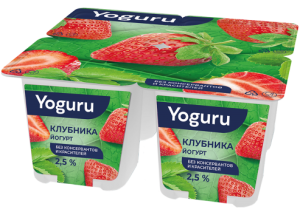 Йогурт YOGURU Клубника 2,5% стакан 125гр