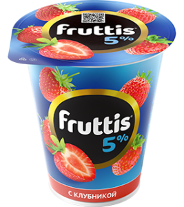 Йогурт FRUTTIS Слив.Лаком.Клубника 5% 290г стак(12/1)