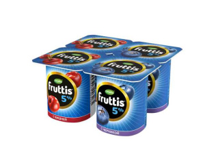 Йогурт FRUTTIS Слив.Лаком.вишня/черника 5% 4*115г(24/4)