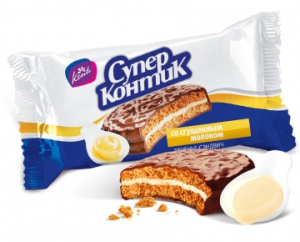 Печенье-сэндвич "Супер-контик" сгущеное молоко 50г (Р)