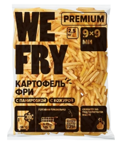 Картофель фри We Fry в панировке с кожурой Premium 9*9мм 2,5кг (1/5)