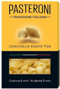 Макароны PASTERONI Конкилье Ригате №128, 400г Саоми