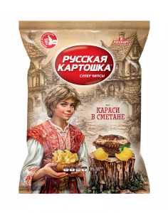 Чипсы Русская картошка вкус Караси в сметане 105г 10ш