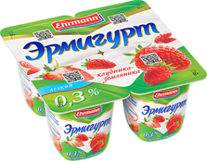 Эрмигурт легкий Клубника-Земляника 0,3% 4*100г(24/4)