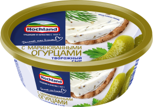 Сыр творож. Hochland с маринов. огурцом 140гр 1/6