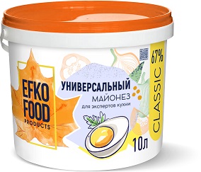 Майонез EFKO Food Classic Универсальный 67% ведро 10л