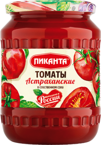 Томаты Астраханские в собственном соку 690гр Пиканта (1/6)