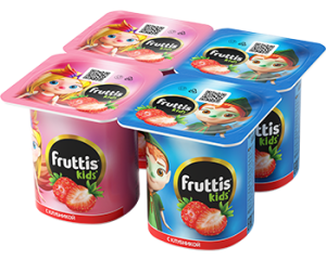 Йогурт FRUTTIS Kids клубника 2,5% 4*110г (24/1) НОВЫЙ