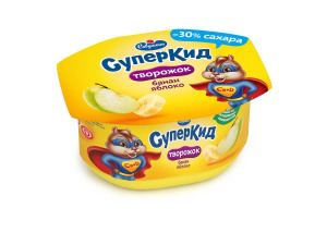 Паста творожная банан/яблоко 3,5% пс/с 110г  обогащ.кальцием и вита Савушкин