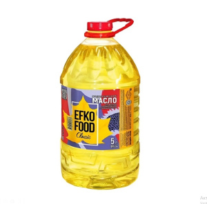 Масло подсолн. рафин. дезодор. для фритюра высший сорт EFKO Food Classic 5л