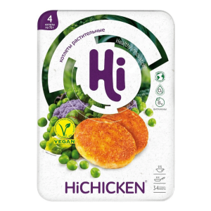 Котлеты растительные замороженные Hi со вкусом курицы 280гр, 6шт/кор