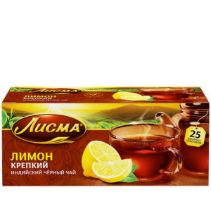 Чай Лисма Крепкий Лимон черный 25*37,5г