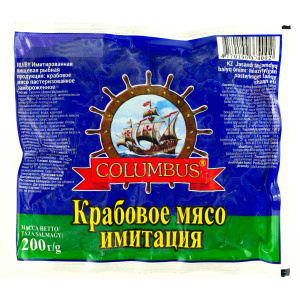 Крабовое мясо Columbus 200гр 1/25