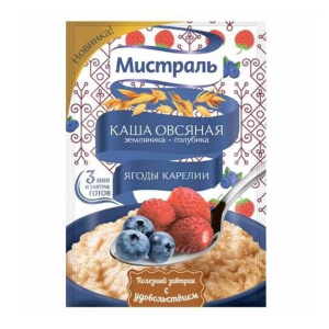 Каша Мистраль земляника-голубика Ягоды Карелии 40гр