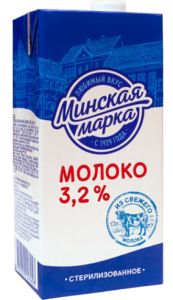 Молоко стер. "Минская марка" 3,2 % фибропак 1л (с кр.)
