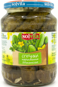 Огурчики "Solvita" марин.делик. (6-9см)680 гр Еко/12шт
