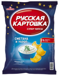 Чипсы Русская картошка (Сметана с укропом 50г 24ш) (НДС 10%)