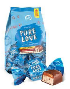 Конфеты "Pure Love" со вкусом сливки с шоколадом 500г