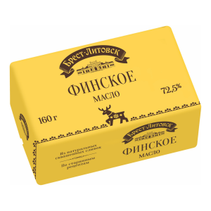 Масло кисл.-слив несол. Финское Брест-Литовск 72,5% 160г Савушкин
