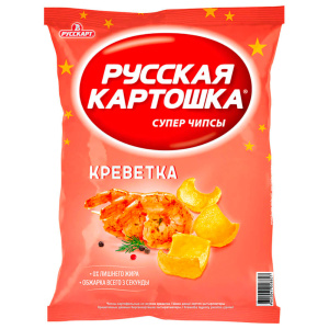 Чипсы Русская картошка (Креветка 80г 16ш)