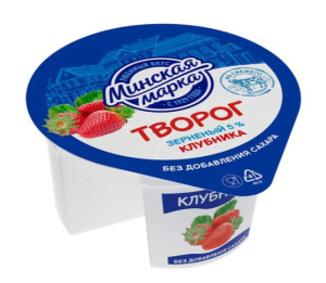 Творог зерн. Крошечка 5% Клубника 140гр Минская марка