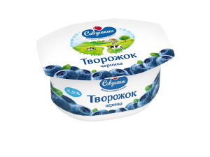 Паста творожная десертная черника 3,5% пс/с 120г Савушкин(8/1)