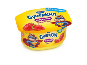 Паста творожная земляника 3,5% пс/с 110г обогащ.кальцием и витам. Савушкин